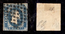 0086 1851 - 20 Cent Azzurro Chiaro (2f) - Appena Rasente In Basso A Sinistra (600) - Andere & Zonder Classificatie