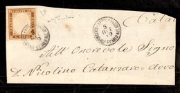 0098 1862 - 10 Cent Bistro Arancio (14Df) - Frammento Di Lettera Annullato Con Raro Cerchio Piccolo “Napoli Succursale S - Andere & Zonder Classificatie