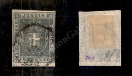 0127 1860 - 20 Cent Azzurro Grigio Verdastro (20c) Appena Corto A Destra Con Parte Della Linea Di Riquadro In Basso (1.6 - Autres & Non Classés