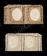 0133 1862 - Coppia Orizzontale Del 10 Cent (1) Con Doppia Dentellatura - Gomma Integra - Da Esaminare - Cert. Savarese - Andere & Zonder Classificatie