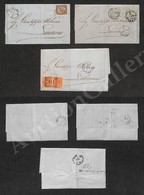 0139 1864/1866 - De La Rue (17/19) - Tre Lettere D’archivio Da Firenze A Livorno Con Diverse Affrancature - Da Esaminare - Other & Unclassified