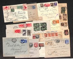 0164 1913/1941 - Tredici Buste E Cartoline Con Varie Affrancature Commemorative Del Periodo - Notate Destinazioni Per L’ - Autres & Non Classés