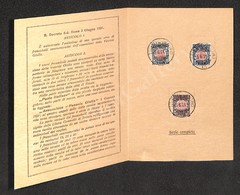 0170 1921 - Annessione Della Venezia Giulia (113/115) La Serie Completa Su Folder Originale Annullata Nel Giorno D’emiss - Other & Unclassified