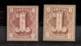 0214 1863 - Saggi Ronchi - Due 1 Cent (Unif. 12) Di Colori Diversi - Da Esaminare - Sonstige & Ohne Zuordnung