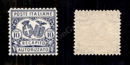 0222 1928 - 10 Cent Recapito (1) - Ottima Centratura - Gomma Integra (312) - Other & Unclassified