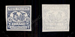 0223 1928 - Prova D’Archivio - 10 Cent Recapito (P1) - Nuovo Senza Gomma (400) - Andere & Zonder Classificatie