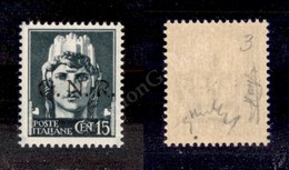 0261 1944 - 15 Cent (472A) Con Soprastampa Nera - Gomma Integra - Cert. Raybaudi (380) - Sonstige & Ohne Zuordnung