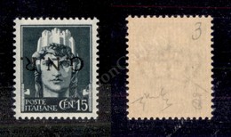 0262 1944 - 15 Cent (472Aa) Con Soprastampa Nera Capovolta - Gomma Integra - Chiavarello (1.200) - Autres & Non Classés