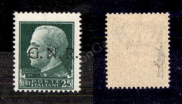 0267 1944 - 25 Cent (474A) Con Soprastampa Nera Molto Spostata A Destra (non Catalogato) - Gomma Integra - Raybaudi - Other & Unclassified