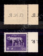 0283 1944 - 3,70 Lire (484a) Con Soprastampa Capovolta Ripetuta A Margine E Leggero Decalco - Non Catalogato - Gomma Int - Other & Unclassified