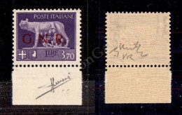 0285 1944 - 3,70 Lire (484A) Con Soprastampa Rossa - Gomma Integra - Sorani + Chiavarello (900) - Andere & Zonder Classificatie