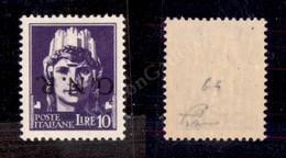 0286 1944 - 10 Lire (486a) Con Soprastampa Capovolta - Gomma Integra - Fiecchi (1.200) - Sonstige & Ohne Zuordnung
