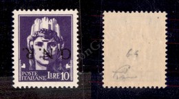 0286 1944 - 10 Lire (486a) Con Soprastampa Capovolta - Gomma Integra - Fiecchi (1.200) - Andere & Zonder Classificatie