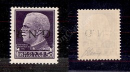 0294 1944 - 50 Lire (489a) Con Soprastampa Capovolta - Gomma Integra - Oliva (4.500) - Andere & Zonder Classificatie