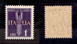 0309 1944 - 1 Lira (121A - Aerea) Con Soprastampa Rossa - Gomma Integra - Raybaudi (600) - Autres & Non Classés