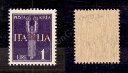 0309 1944 - 1 Lira (121A - Aerea) Con Soprastampa Rossa - Gomma Integra - Raybaudi (600) - Other & Unclassified