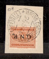 0324 1944 - 30 Cent (51a - Segnatasse) Con Soprastampa Capovolta Su Frammento - Oliva - Autres & Non Classés
