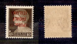 0345 1944 - Verona - 10 Cent (P16b) Con Soprastampa Capovolta - Gomma Integra (700) - Sonstige & Ohne Zuordnung