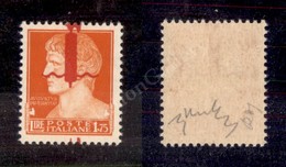 0353 1944 - Verona - 1,75 Lire (P21bb) Con Soprastampa A Cavallo - Gomma Integra - Chiavarello (2.000) - Autres & Non Classés