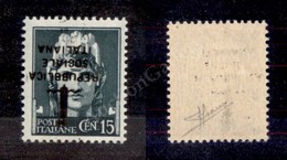 0358 1944 - Verona - 15 Cent (P26a) Con Soprastampa Capovolta - Gomma Integra - Sorani (350) - Autres & Non Classés