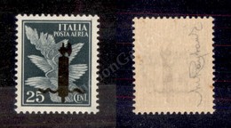 0363 1944 - Verona - 25 Cent (P9 - Aerea) - Gomma Integra - Cert. Raybaudi (600) - Autres & Non Classés