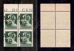 0398 1945 - Quartina Del 20 Lire (18hK) - Soprastampa A Sinistra (A A Cavallo) - Gomma Integra (800++) - Sonstige & Ohne Zuordnung