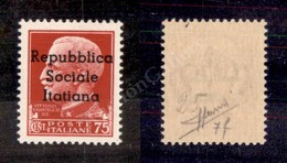 0408 Teramo - 1944 - 75 Cent Carminio (7h) Errore Itatiana - Gomma Integra - Sorani - Autres & Non Classés