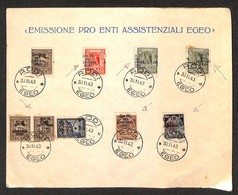 0466 1943 - Pro Assistenza - 9 Valori (una Coppia) Con Varietà Su Cartoncino - Other & Unclassified