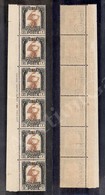 0491 1924/1929 - Striscia Verticale Di Sei Del 2 Cent Pittorica (45zg) Con Filigrana Lettere 9/10 - Gomma Integra (270++ - Andere & Zonder Classificatie