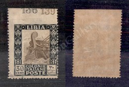 0496 1924/1929 - 30 Cent Pittorica (50n) Non Dentellato In Alto - Bordo Foglio Con Numero Di Tavola - Gomma Integra (550 - Autres & Non Classés