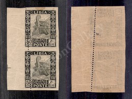 0497 1924/1929 - Coppia Del 50 Cent Pittorica (51mb) Non Dentellato Orizzontalmente Con La Dentellatura Verticale Sinist - Autres & Non Classés