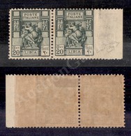 0498 1926/1929 - Coppia 20 Cent Sibilla (54+54e) Con Esemplare Di Destra Non Dentellato - Bordo Foglio - Gomma Integra - - Autres & Non Classés