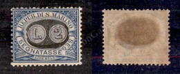0561 1931 - 2 Lire Su 10 Cent Azzurro Segnatasse (45) - Gomma Integra (450) - Other & Unclassified