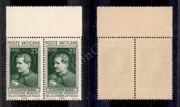 0568 1936 - Coppia Del 25 Cent Stampa Cattolica (49) Bordo Foglio - Gomma Integra (390+) - Andere & Zonder Classificatie