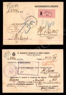 1043 Tripoli Corrispondenze E Pacchi (R) 17.1.41 (p.ti 10) - Cartolina Di Servizio Raccomandata Per Milano - Autres & Non Classés