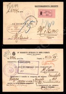 1043 Tripoli Corrispondenze E Pacchi (R) 17.1.41 (p.ti 10) - Cartolina Di Servizio Raccomandata Per Milano - Andere & Zonder Classificatie