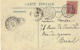 1905- C P A  Du "Magellan" Affr. 10 C Semeuse Oblit. Cad Octog. BUENOS AYRES A BORDEAUX 1° LJ N°1 - Poste Maritime