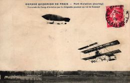 GRANDE QUINZAINE DE PARIS - PORT AVIATION JUVISY - TRAVERSEE DU CAMP D'AVIATION PAR LE DIRIGEABLE PENDANT UN VOL DE SOMM - Juvisy-sur-Orge