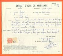 52 Corlée - Généalogie - Extrait Acte De Naissance En 1938 - Timbre Fiscal - VPAN - Naissance & Baptême
