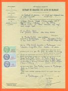 52 Montsaugeon - Généalogie - Extrait Acte De Mariage En 1953 - Timbres Fiscaux - VPAN - Mariage