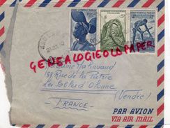 AFRIQUE - SENEGAL -TIMBRES SUR ENVELOPPE 5F- 4F- 6F - KAOLACK SEPT. 1952- A MME MALINVAUD 38 RUE PATRIE SABLES D' OLONNE - Senegal (1960-...)
