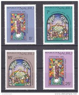 Nauru 1975 Christmas Stained Glass Windows Set Of 4 MNH - Nauru