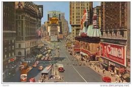New York City NY, Times Square Street Scene, Camel Cigarette Billboard, Taxi, Pepsi, C1950s Vintage Postcard - Time Square