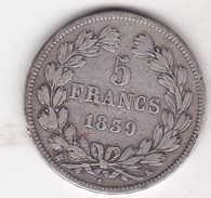 5 FRANCS LOUIS PHILIPPE I 1839 K BORDEAUX - J. 5 Francs