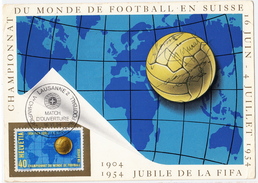 Beautiful Postcard Of World Cup Switzerland 1954. Football/soccer SIGNED And Match Day D'ouverture. - 1954 – Switzerland