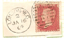 GB 1856 1d Red SG 40 U #ABJ138 - Covers & Documents