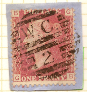 GB 1858 1d On Piece (Plate 94) SG 43 U #ABJ143 - Lettres & Documents