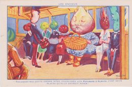 PUB POTASSES D'ALSACE . " Les Envieux " Légumes Habillés & Personnalisés (dans Train) Illust DANILO - Publicité
