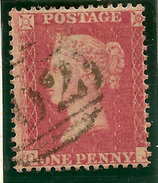 GB 1854 1d Red P14 Plate 39 SG 40 U #ABJ196 - Used Stamps