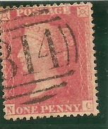 GB 1854 1d Red P14 Plate 55 SG 40 U #ABJ214 - Used Stamps